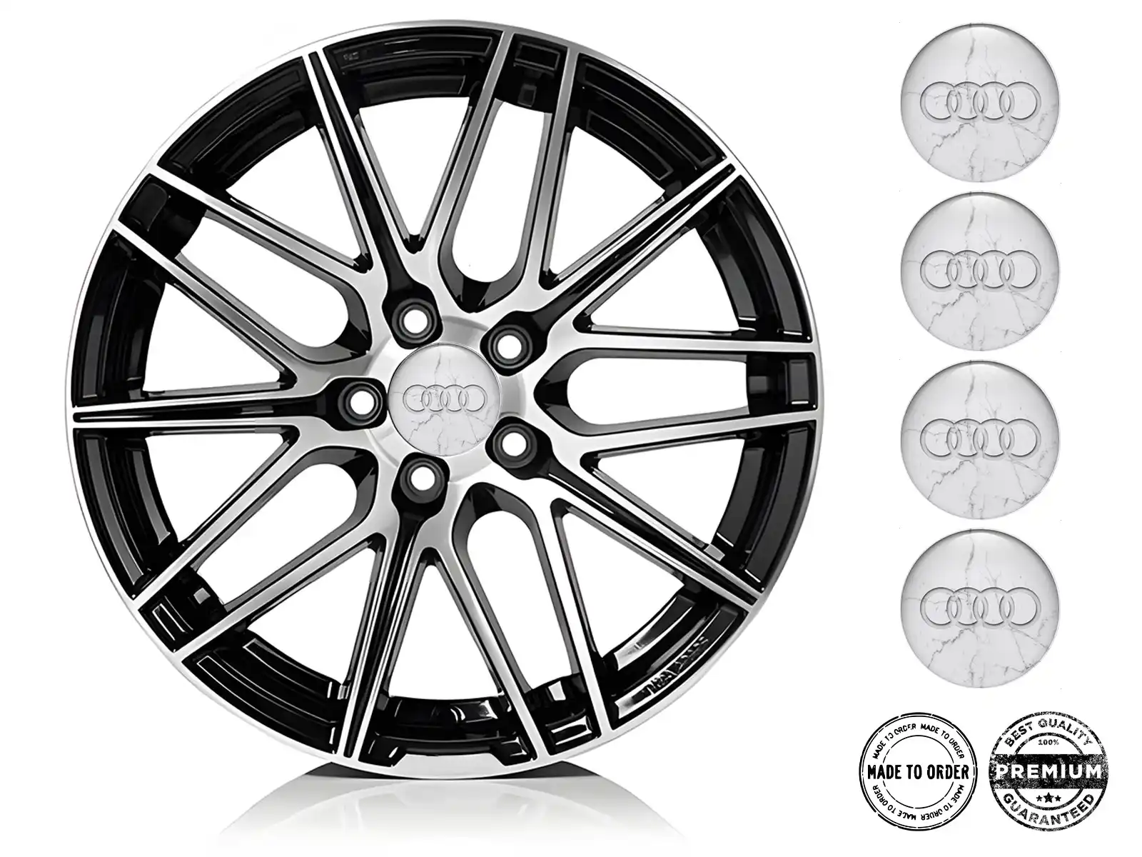 Audi Calcomanía de Aro Marca Pegatinas Silicona Custom